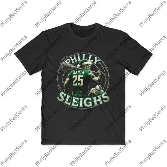 Philadelphia Eagles Bad Santa Eagles T-Shirt. Philly Sleighs.