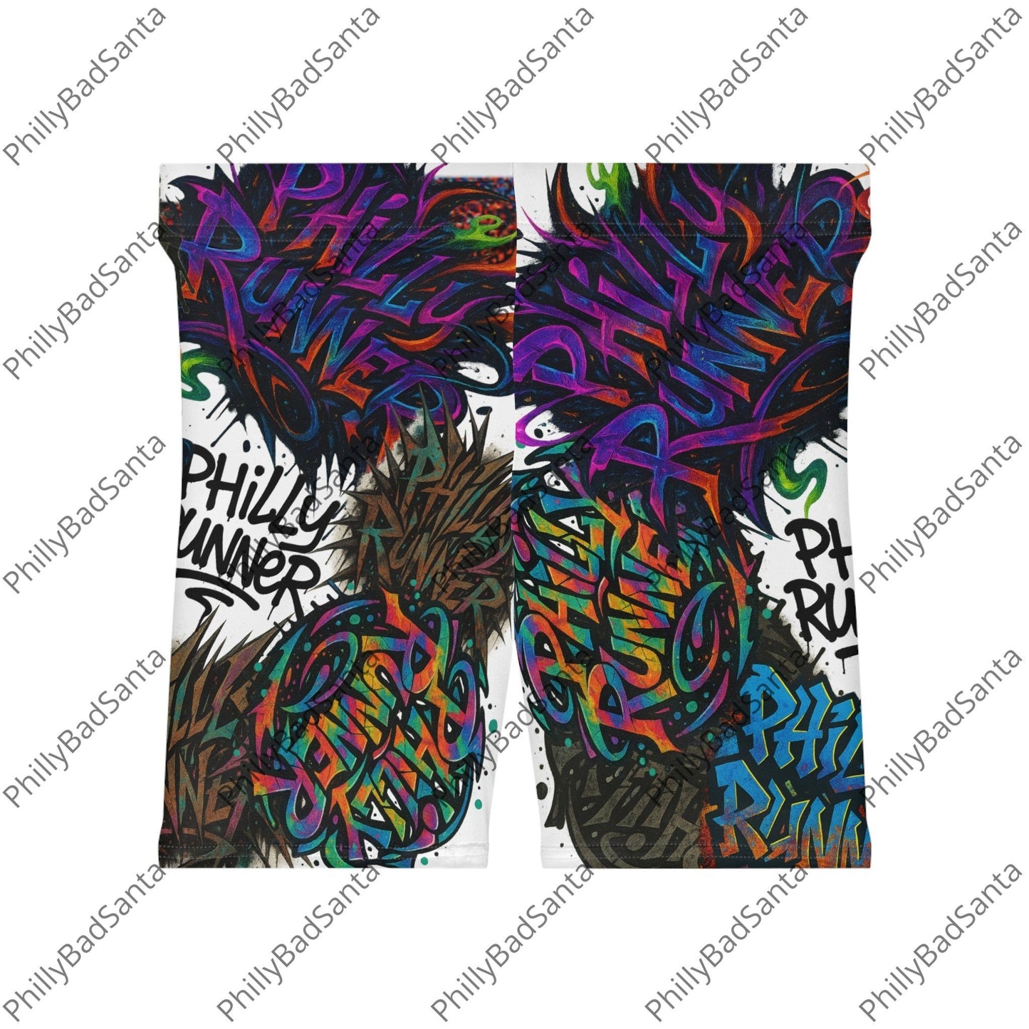 Philly Runner Graffiti Biker Shorts. It's like the graffiti on the El, but on your shorts. Fitness, Running, Summer Wear, Festival Fashion
