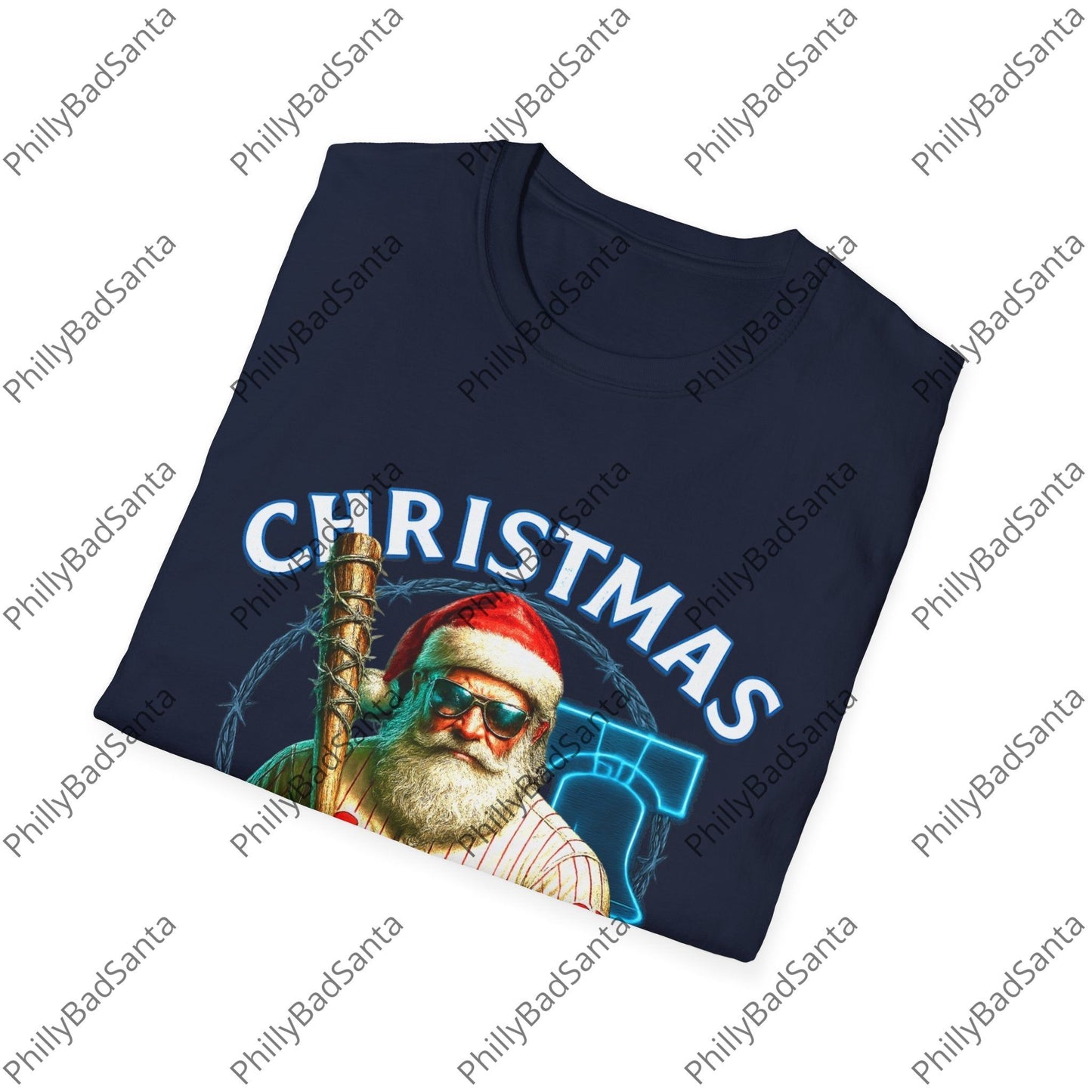 Philadelphia Phillies Christmas in October Philly Bad Santa T-Shirt