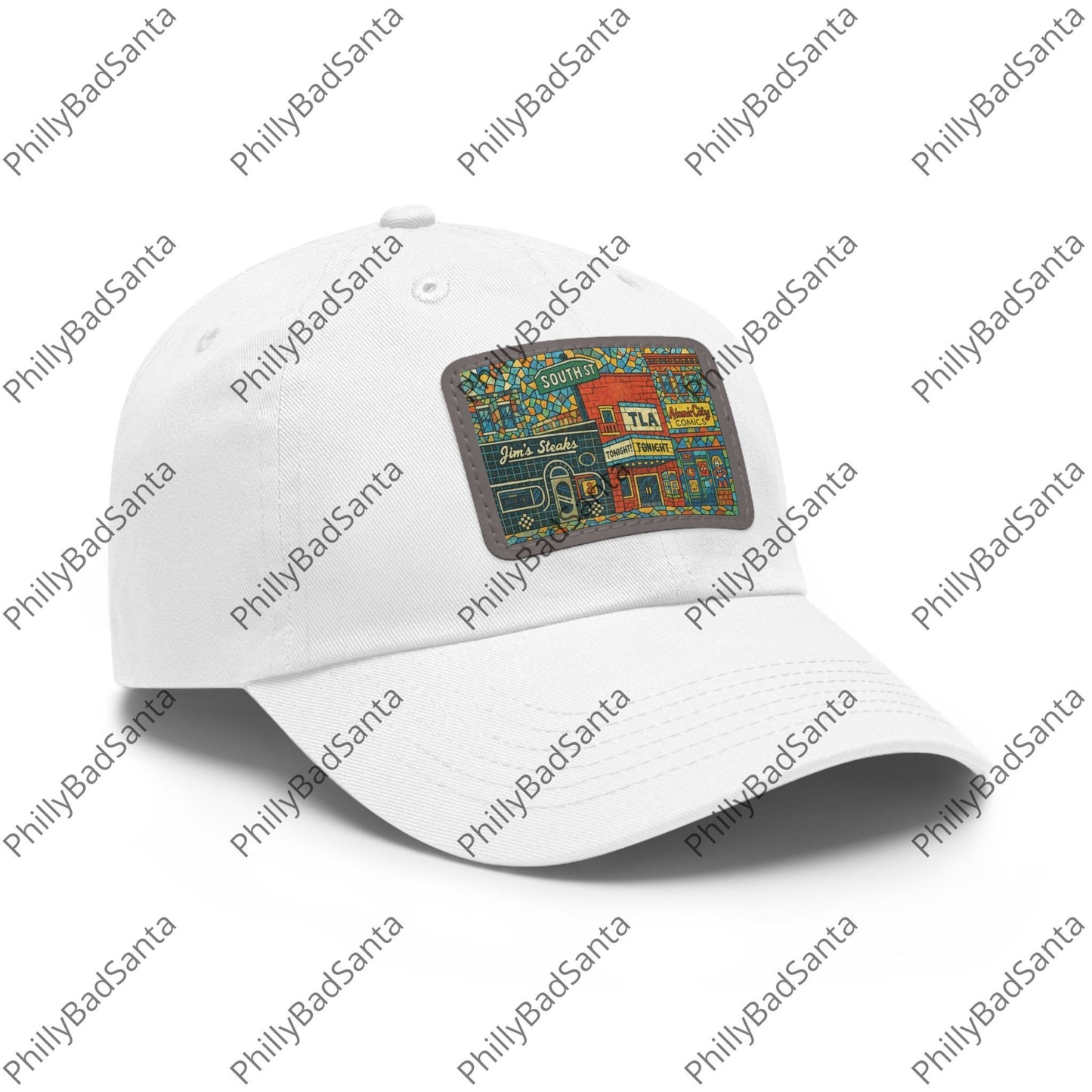 South Street, Philadelphia. Hat with Leather Patch, Jim's Steaks, TLA, Atomic Comics, Magic Gardens, Philly Style