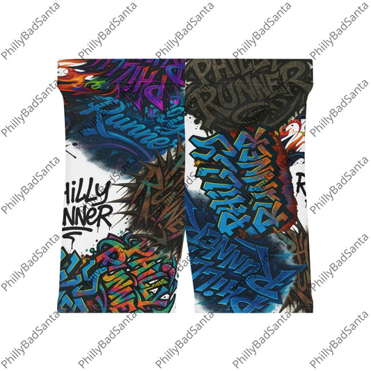 Philly Runner Graffiti Biker Shorts. It's like the graffiti on the El, but on your shorts. Fitness, Running, Summer Wear, Festival Fashion