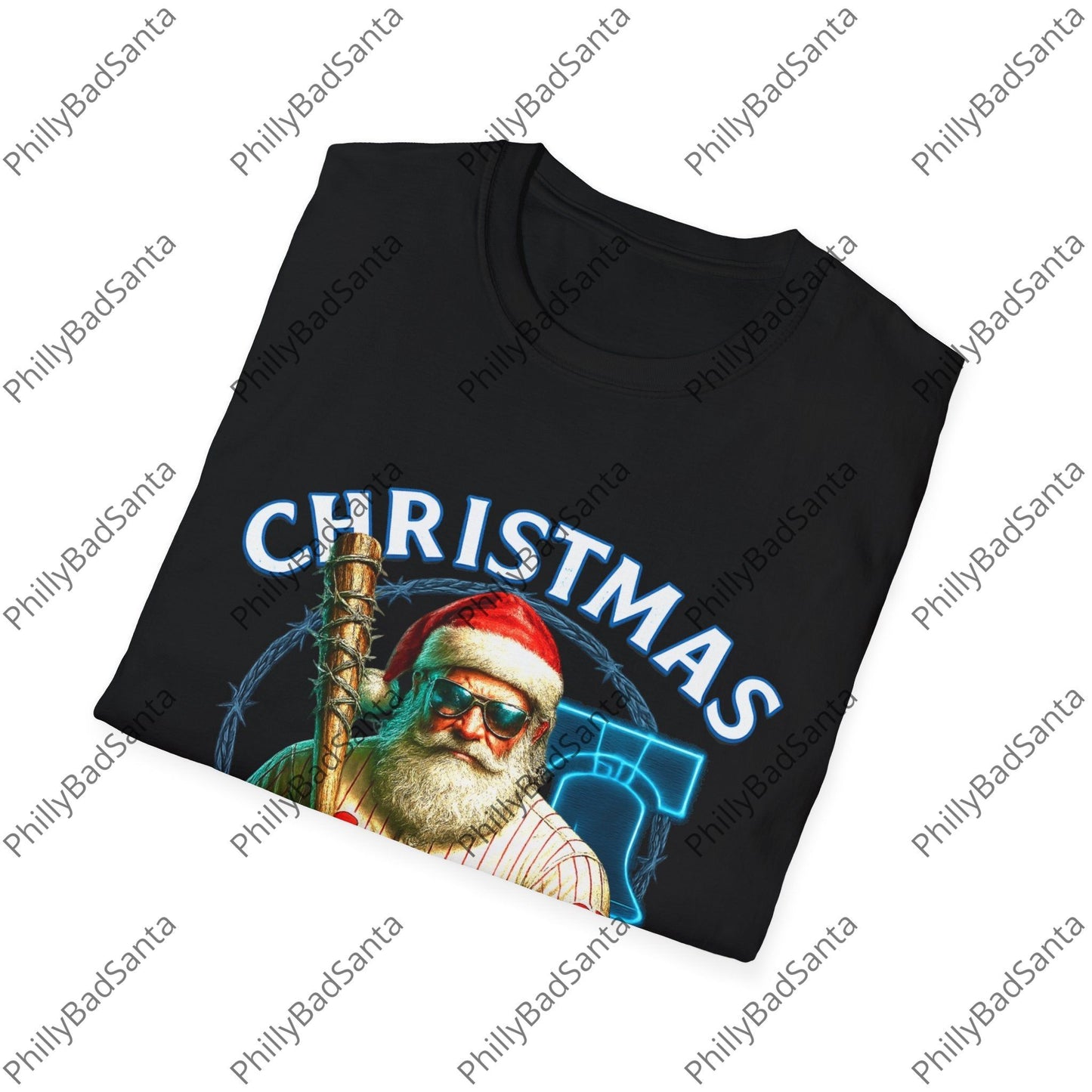 Philadelphia Phillies Christmas in October Philly Bad Santa T-Shirt