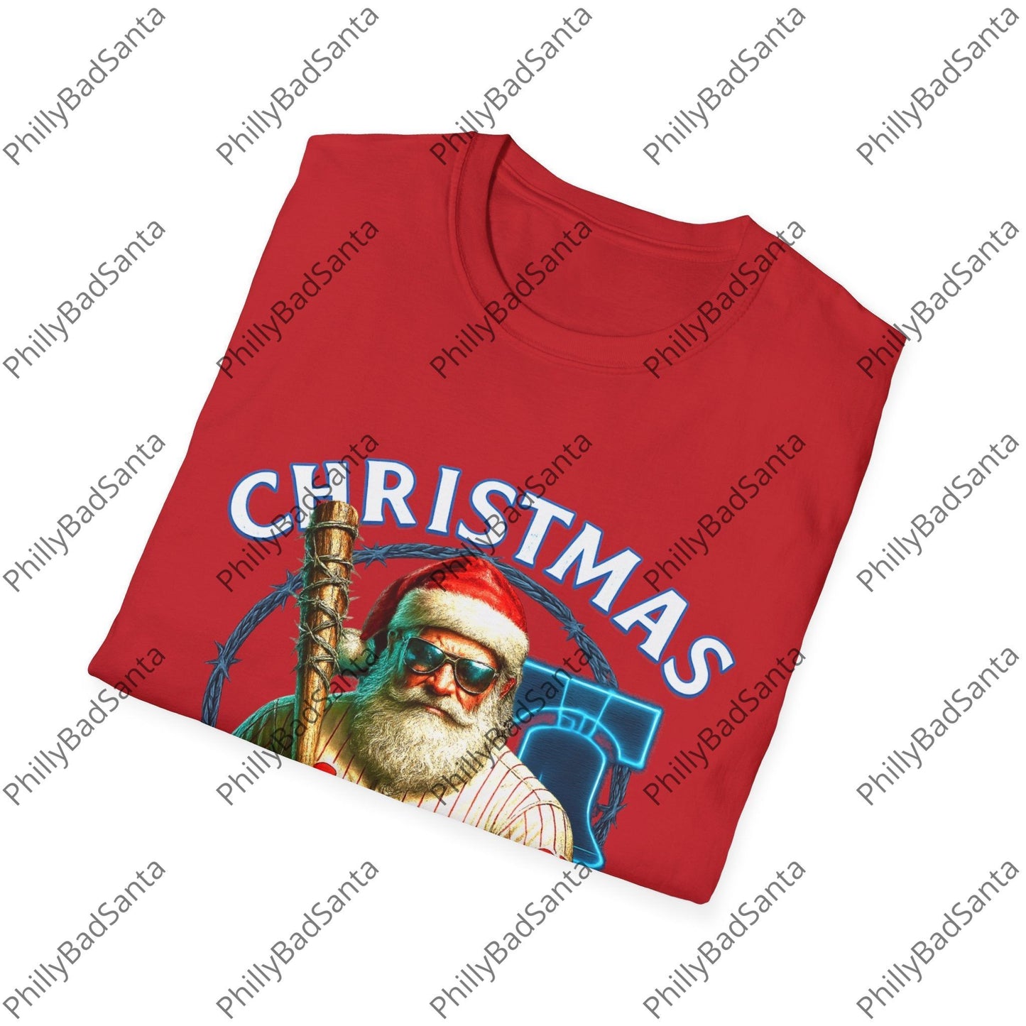 Philadelphia Phillies Christmas in October Philly Bad Santa T-Shirt