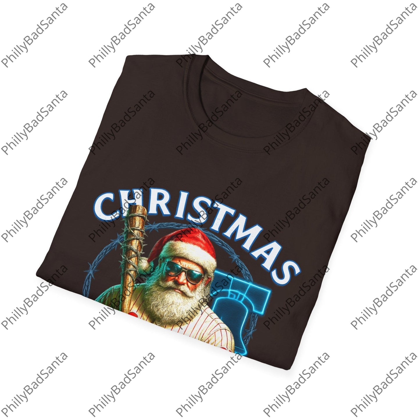 Philadelphia Phillies Christmas in October Philly Bad Santa T-Shirt