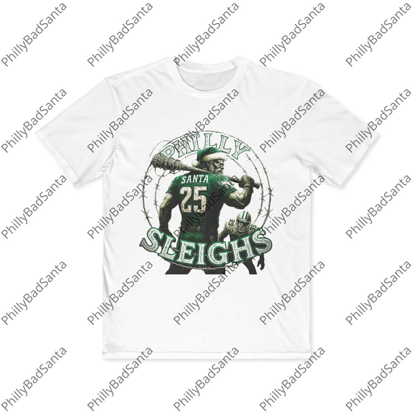 Philadelphia Eagles Bad Santa Eagles T-Shirt. Philly Sleighs.