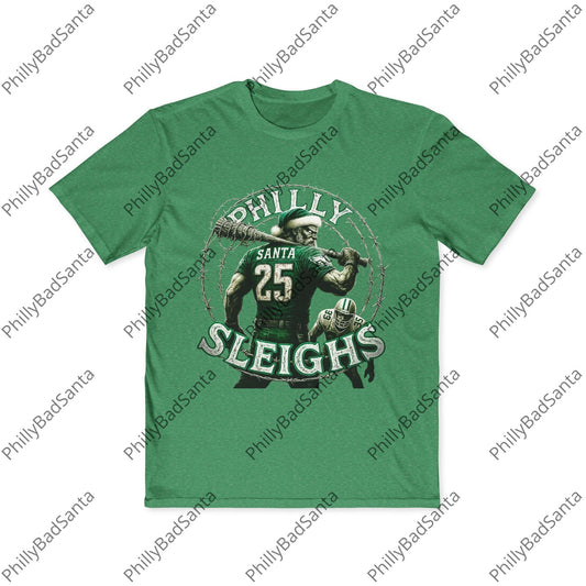 Philadelphia Eagles Bad Santa Eagles T-Shirt. Philly Sleighs.