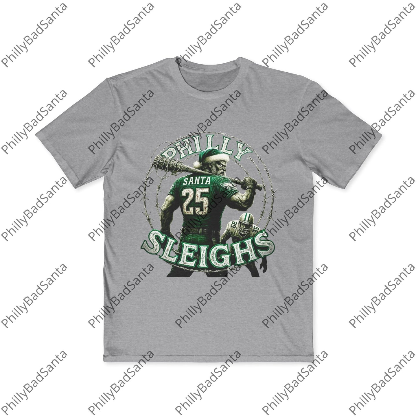Philadelphia Eagles Bad Santa Eagles T-Shirt. Philly Sleighs.