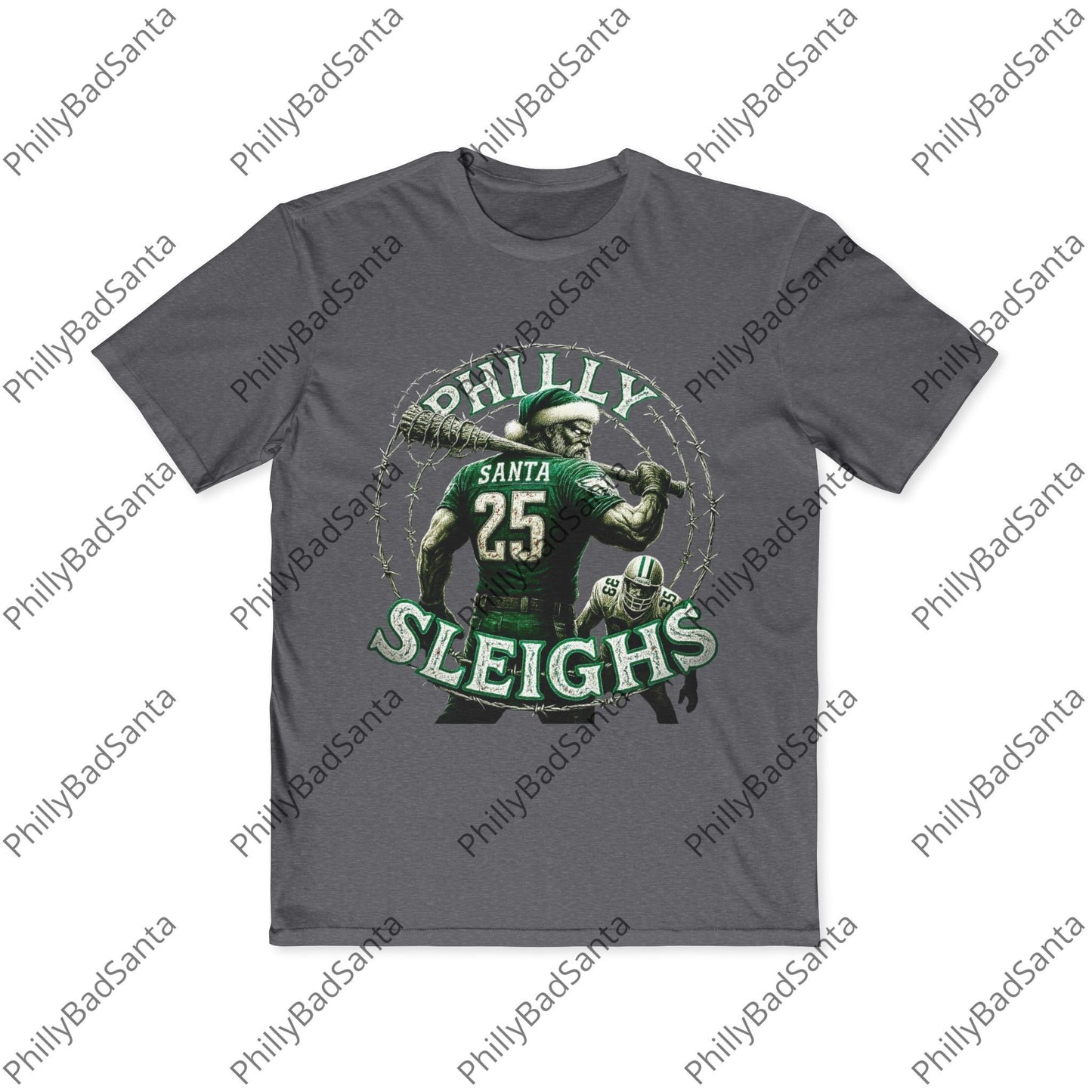 Philadelphia Eagles Bad Santa Eagles T-Shirt. Philly Sleighs.
